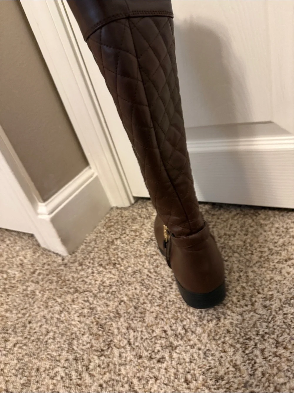 Liz Claiborne Brown Quilted Over-the-Knee Riding Boots